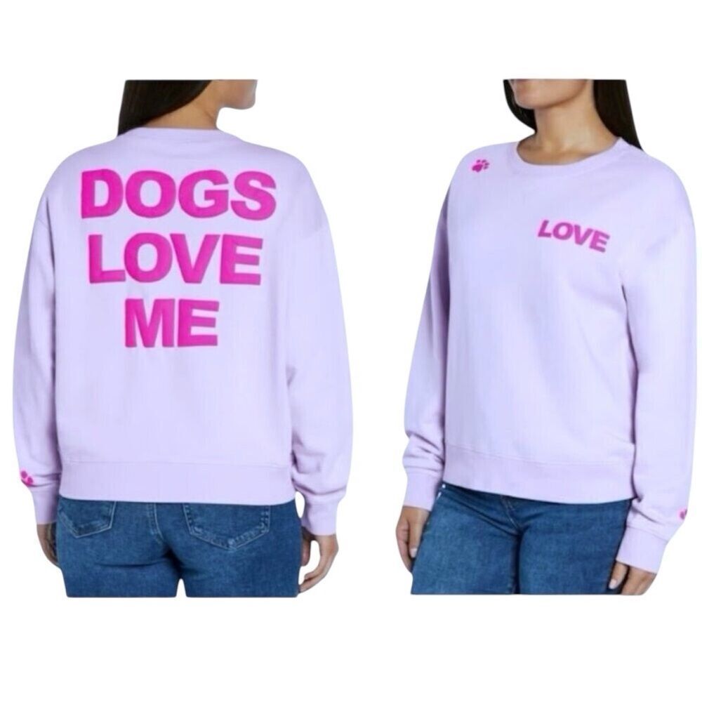 New WILDFOX Dogs‎ Love Me Sweatshirt WF005839 Orchid Patal Purple Pink Sz xxl
